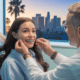 Orthodontist adjusting braces on a smiling young woman during a consultation in Los Angeles, representing “braces near me.”